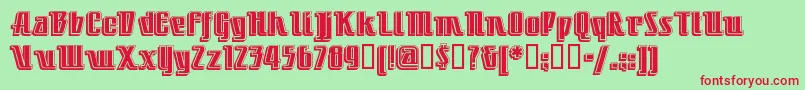 Littledeucecoupe Font – Red Fonts on Green Background