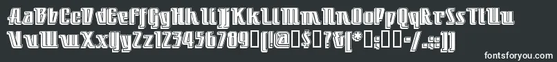 フォントLittledeucecoupe – 黒い背景に白い文字