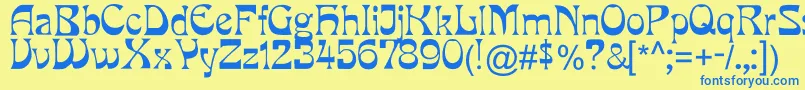 Yes.Songofseven Font – Blue Fonts on Yellow Background