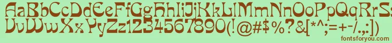 Yes.Songofseven Font – Brown Fonts on Green Background