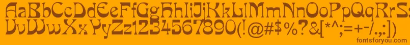 Yes.Songofseven Font – Brown Fonts on Orange Background