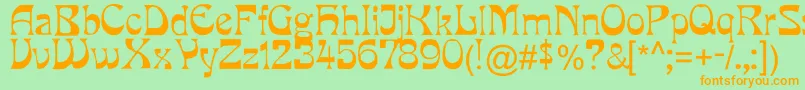 Yes.Songofseven Font – Orange Fonts on Green Background