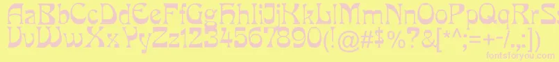 Yes.Songofseven Font – Pink Fonts on Yellow Background