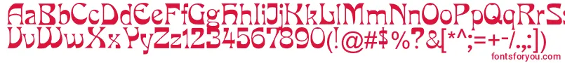 Yes.Songofseven-fontti – punaiset fontit valkoisella taustalla