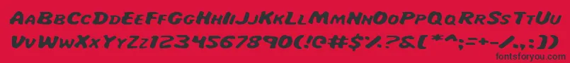 Majei Font – Black Fonts on Red Background