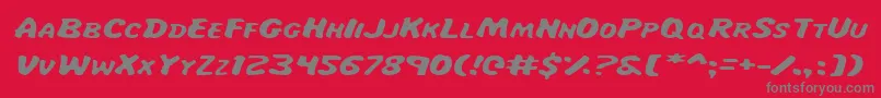 Majei Font – Gray Fonts on Red Background