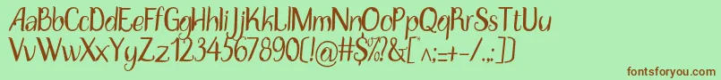 DisguiseDisplayRegular Font – Brown Fonts on Green Background