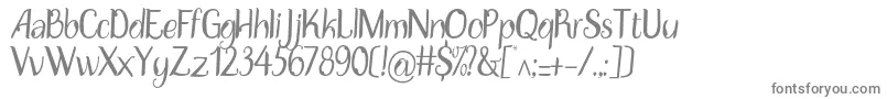 DisguiseDisplayRegular-fontti – harmaat kirjasimet valkoisella taustalla
