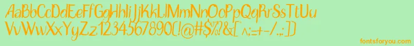 DisguiseDisplayRegular Font – Orange Fonts on Green Background