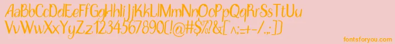 DisguiseDisplayRegular-Schriftart – Orangefarbene Schriften auf rosa Hintergrund
