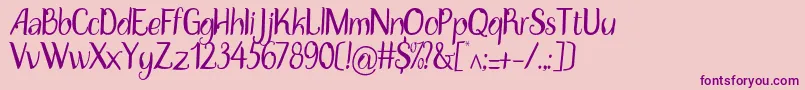 DisguiseDisplayRegular Font – Purple Fonts on Pink Background