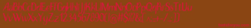 DisguiseDisplayRegular Font – Red Fonts on Brown Background