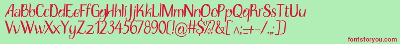 DisguiseDisplayRegular Font – Red Fonts on Green Background
