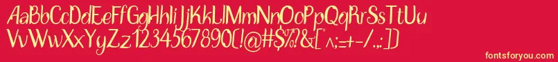 DisguiseDisplayRegular Font – Yellow Fonts on Red Background