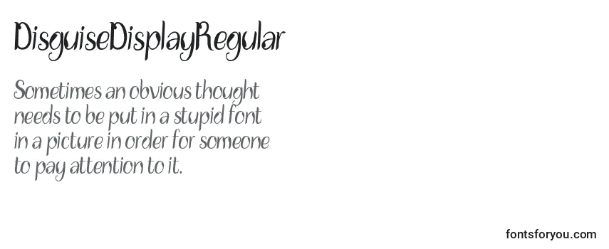Review of the DisguiseDisplayRegular Font