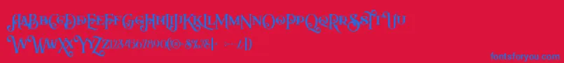 Arbatoshregular Font – Blue Fonts on Red Background