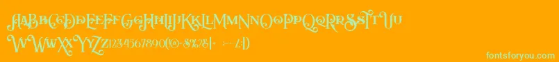 Arbatoshregular Font – Green Fonts on Orange Background