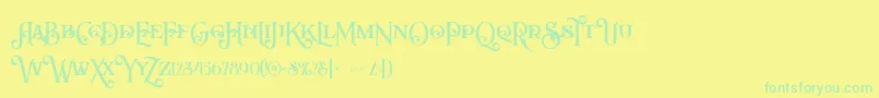 Arbatoshregular-Schriftart – Grüne Schriften auf gelbem Hintergrund