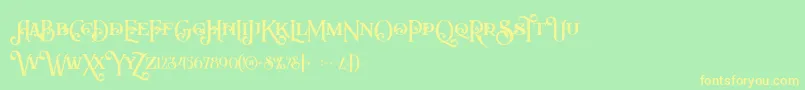 fuente Arbatoshregular – Fuentes Amarillas Sobre Fondo Verde