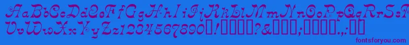 Derniere Font – Purple Fonts on Blue Background