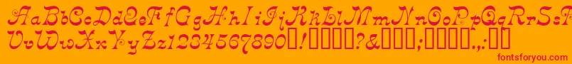 Derniere Font – Red Fonts on Orange Background