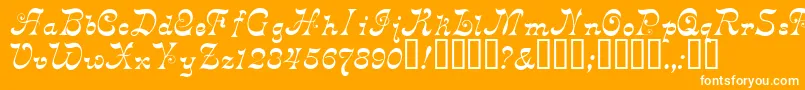 Fonte Derniere – fontes brancas em um fundo laranja