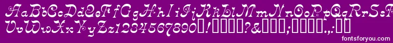 Derniere-Schriftart – Weiße Schriften auf violettem Hintergrund