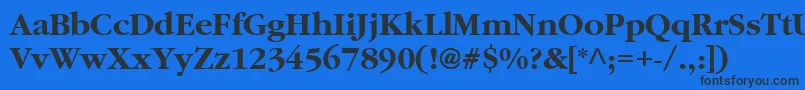 Czcionka ClassicRussianBold.001.001 – czarne czcionki na niebieskim tle