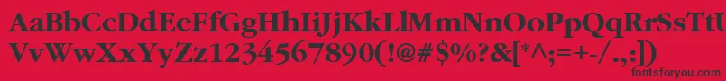 Czcionka ClassicRussianBold.001.001 – czarne czcionki na czerwonym tle