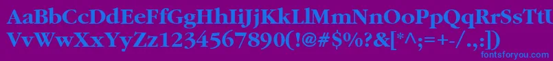 Czcionka ClassicRussianBold.001.001 – niebieskie czcionki na fioletowym tle