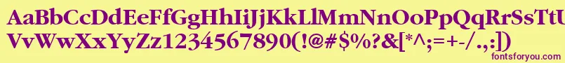 ClassicRussianBold.001.001 Font – Purple Fonts on Yellow Background