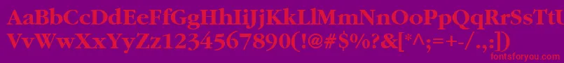 フォントClassicRussianBold.001.001 – 紫の背景に赤い文字