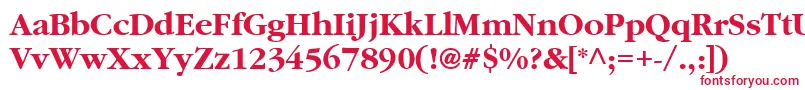 フォントClassicRussianBold.001.001 – 白い背景に赤い文字