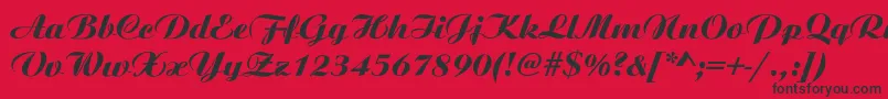 AristonNormalItalic-fontti – mustat fontit punaisella taustalla