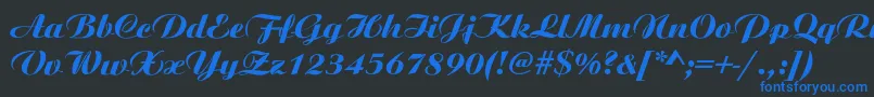 AristonNormalItalic Font – Blue Fonts on Black Background