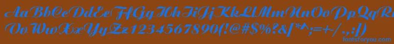 AristonNormalItalic Font – Blue Fonts on Brown Background