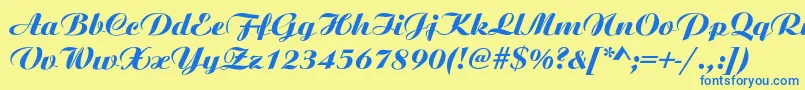 AristonNormalItalic Font – Blue Fonts on Yellow Background