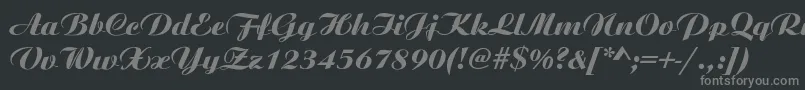 フォントAristonNormalItalic – 黒い背景に灰色の文字