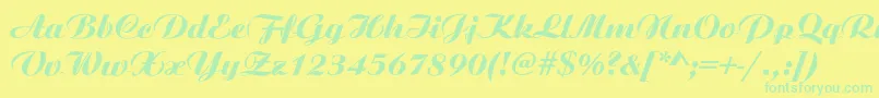 AristonNormalItalic Font – Green Fonts on Yellow Background