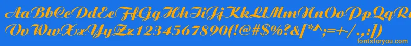 AristonNormalItalic Font – Orange Fonts on Blue Background