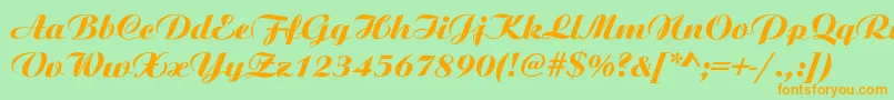 AristonNormalItalic Font – Orange Fonts on Green Background
