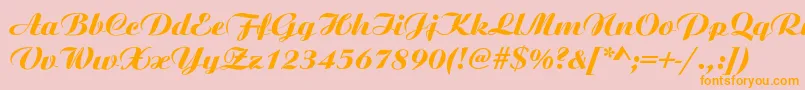 AristonNormalItalic Font – Orange Fonts on Pink Background