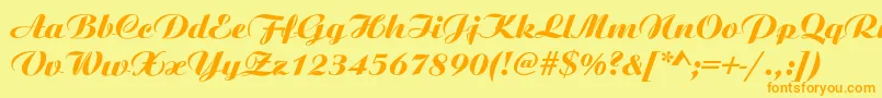 AristonNormalItalic Font – Orange Fonts on Yellow Background