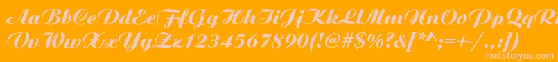 AristonNormalItalic-Schriftart – Rosa Schriften auf orangefarbenem Hintergrund