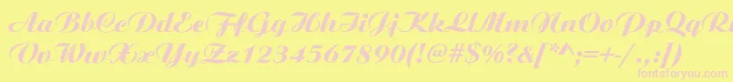 AristonNormalItalic Font – Pink Fonts on Yellow Background