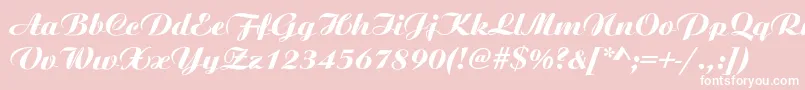 AristonNormalItalic-Schriftart – Weiße Schriften auf rosa Hintergrund