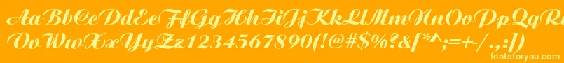 AristonNormalItalic Font – Yellow Fonts on Orange Background