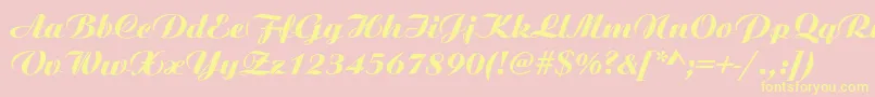 AristonNormalItalic Font – Yellow Fonts on Pink Background