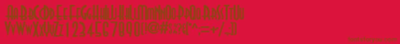 Realvirtue Font – Brown Fonts on Red Background