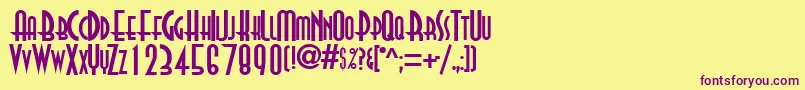 Realvirtue Font – Purple Fonts on Yellow Background